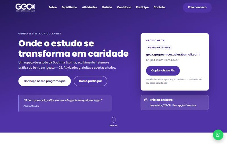 Site do Grupo Espírita Chico Xavier